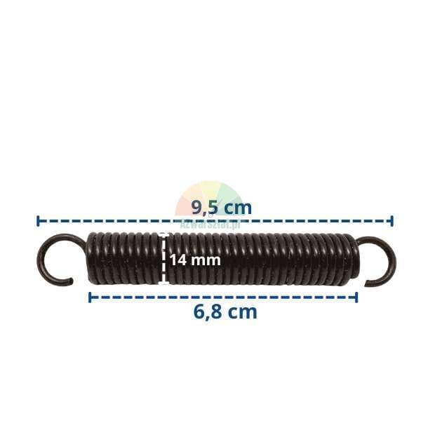 Schwarze Zugfeder 9,5 cm x 1,4 cm