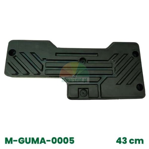 Gummi-Anschlagpuffer für Reifenmontiermaschine (Typ D, 43 cm) - schwarze Schutzunterlage mit Rillen und Befestigungslöchern, Code M-GUMA-0005