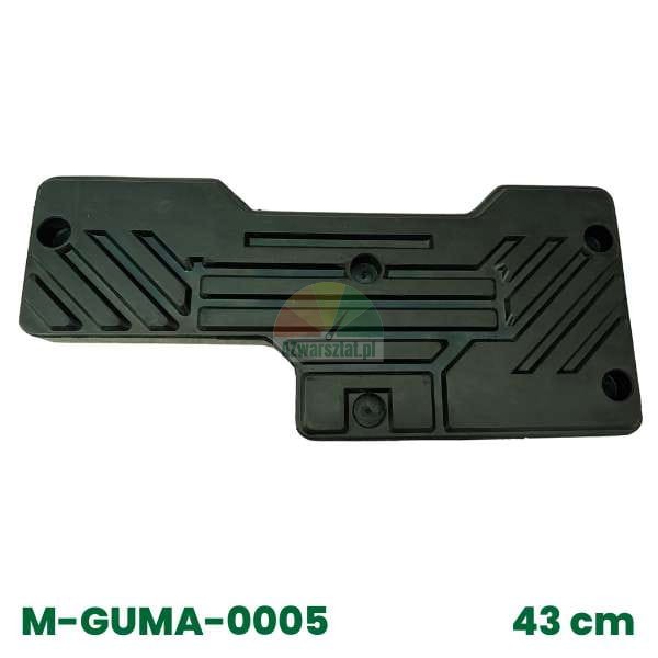 Gummi-Anschlagpuffer für Reifenmontiermaschine (Typ D, 43 cm) - schwarze Schutzunterlage mit Rillen und Befestigungslöchern, Code M-GUMA-0005