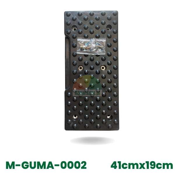 Gummipuffer/Prallplatte für Reifenmontiermaschine Typ A, schwarz, rechteckig, mit Antirutsch-Noppen, 41x19 cm, inklusive Montagesatz.
