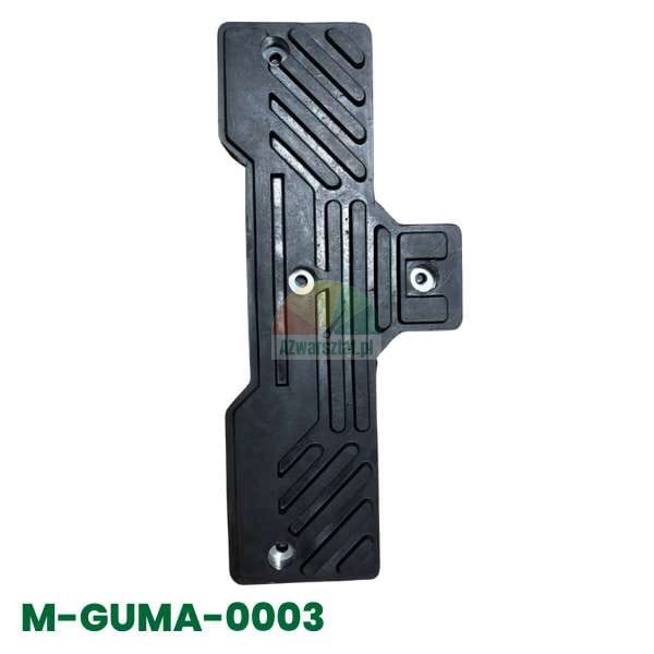Gummi-Rammschutz Typ B (M-GUMA-0003), schwarz, rechteckig mit Ausschnitt und Profilmuster, inklusive Befestigungslöchern.
