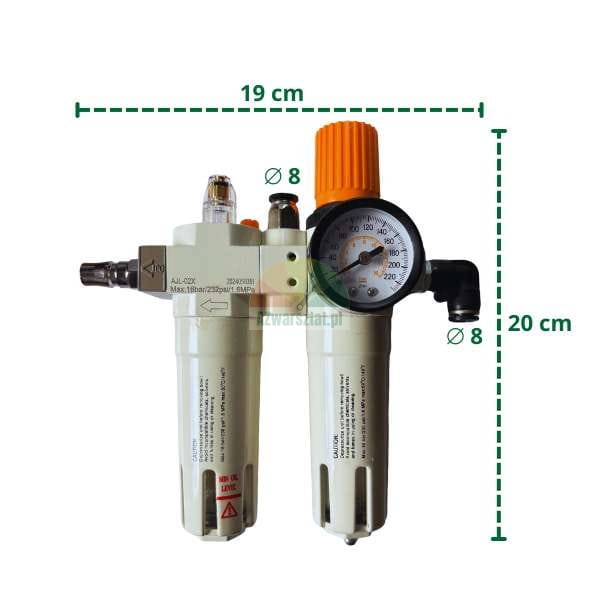 Druckluft-Wartungseinheit Typ E mit Manometer