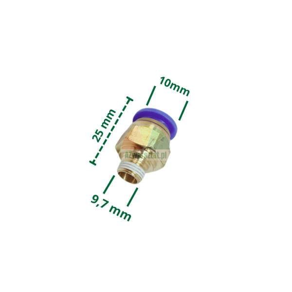 Pneumatik-Verbinder: 10mm Stecker / 9,7mm Gewinde.