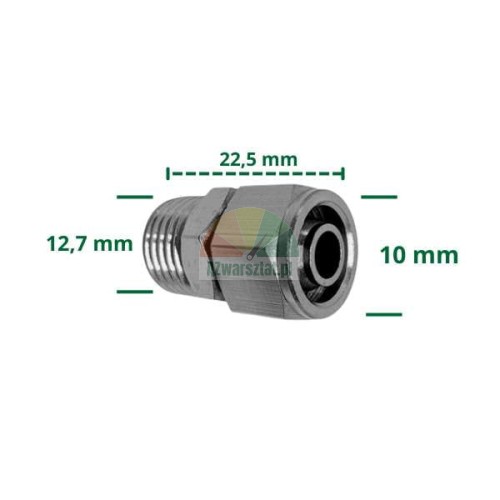 Verbinder 10mm Schlauch auf 12,7mm Gewinde.