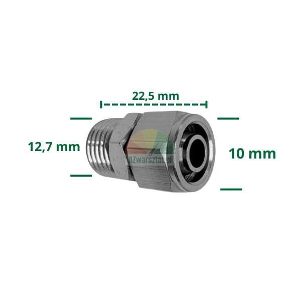 Verbinder 10mm Schlauch auf 12,7mm Gewinde.