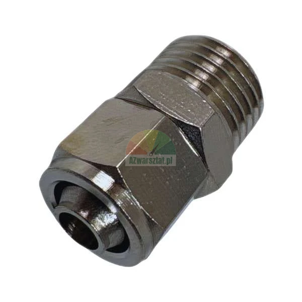 Gerader pneumatischer Steckverbinder (Push-in) mit Außengewinde, Metall-Schnellkupplung für Schläuche.