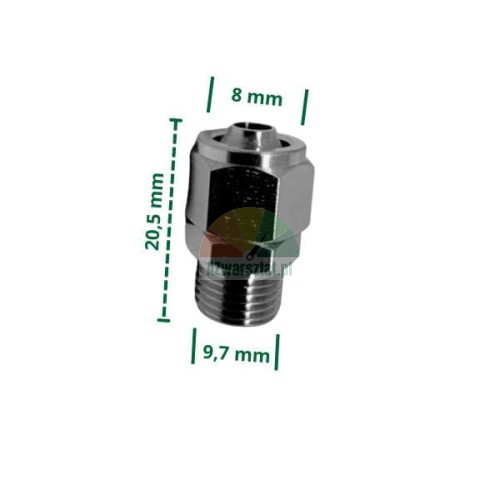 Gerader Anschluss 8mm Schlauch zu 9,7mm Gewinde