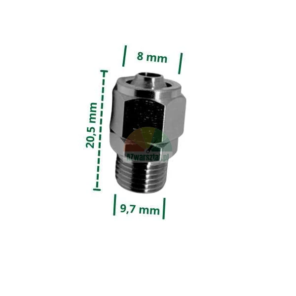 Gerader Anschluss 8mm Schlauch zu 9,7mm Gewinde