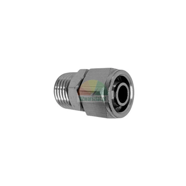 Gerade Metall-Klemmringverschraubung mit Außengewinde, Rohrverbinder für Pneumatik- oder Hydrauliksysteme.