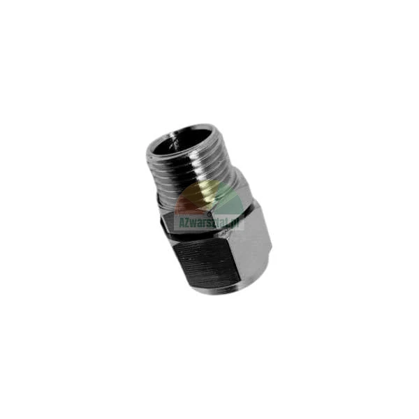Verchromter drehbarer Anschluss/Adapter mit Außengewinde, verwendet für Druckluftschläuche oder Wasserinstallationen.