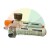 Pneumatische Wartungseinheit (FRL), Druckluftfilter und Druckregler mit Manometer und orangefarbenem Einstellknopf