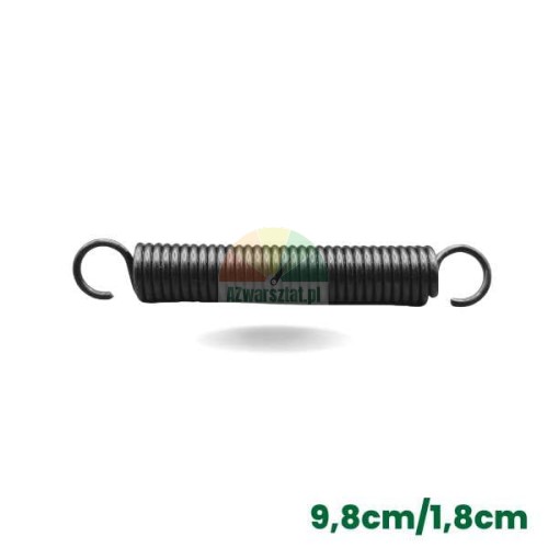 Schwarze Zugfeder f
	
ür Reifenmontiermaschine, 9,8 cm / 1,8 cm Abmessungen.
