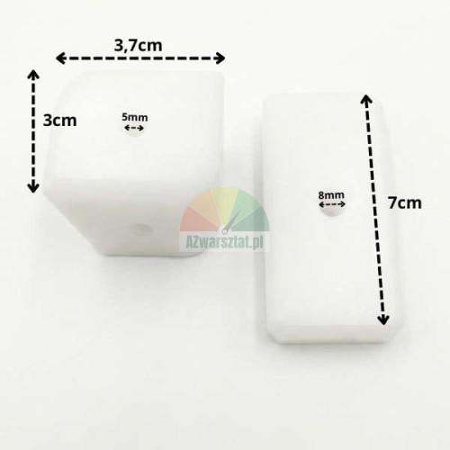 Gleitschuh für Hebebühne mit Löchern 7 x 3,7 x 3 cm