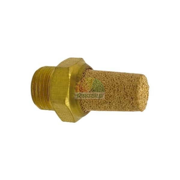 Pneumatik Schalldämpfer aus Sinterbronze mit Außengewinde.