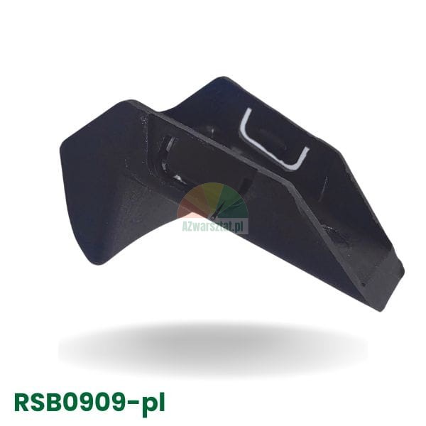 Schwarzer Kunststoff-Autoclip RSB0909-pl auf weißem Hintergrund