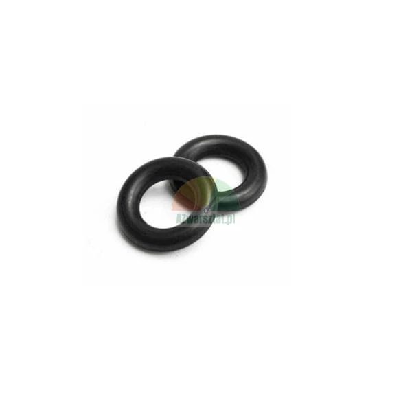 Zwei schwarze Gummi-O-Ringe auf weißem Hintergrund.