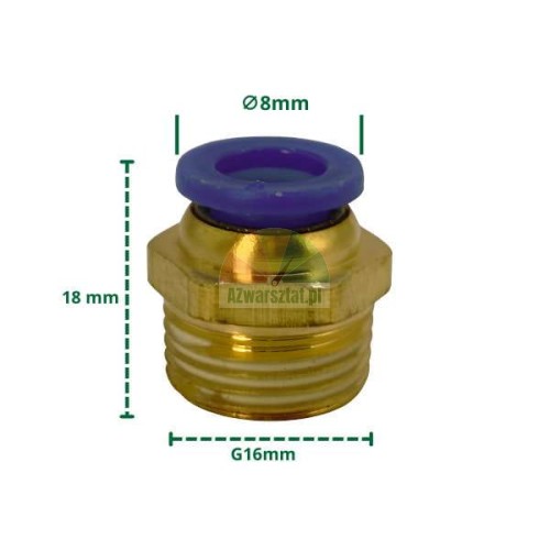 Pneumatik-Gerade-Steckverschraubung G16mm auf 8mm