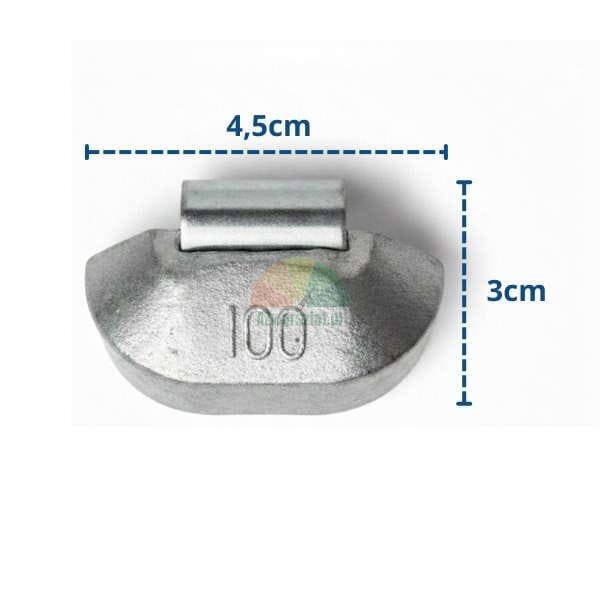100g Gewicht mit Maßen 4,5cm x 3cm
