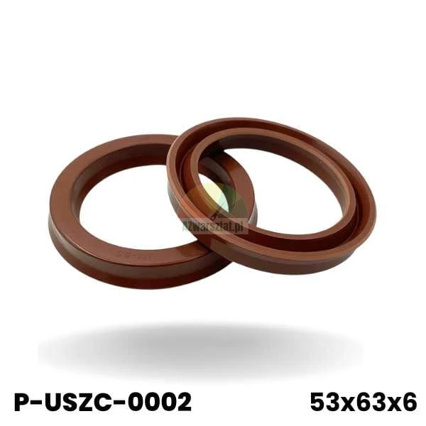 Zylinderdichtung 53x63x6 für Zwei-Säulen-Hebebühne - zwei braune Hydraulikdichtungen