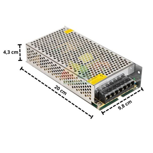Netzteil 200W 24V DC mit Abmessungen