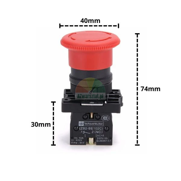 Not-Aus-Schalter 1xNC 40mm und 74mm