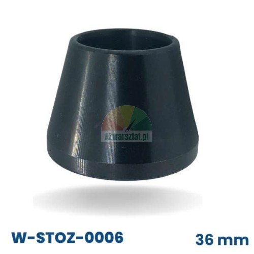 Kleinster schwarzer Zentrierkonus für Auswuchtmaschinen, 36 mm Welle, Bereich 4,4 cm - 6,2 cm.