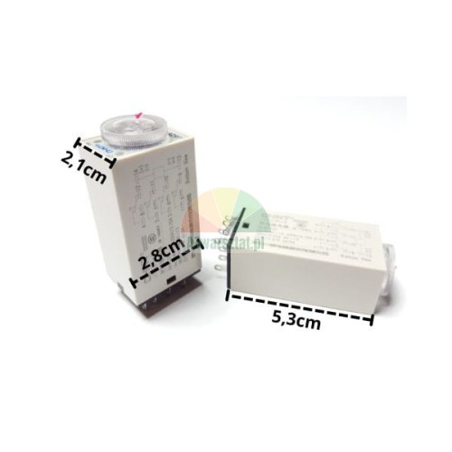 Zeitrelais DC 24V 5 Sek. 14 PIN mit Abmessungen
