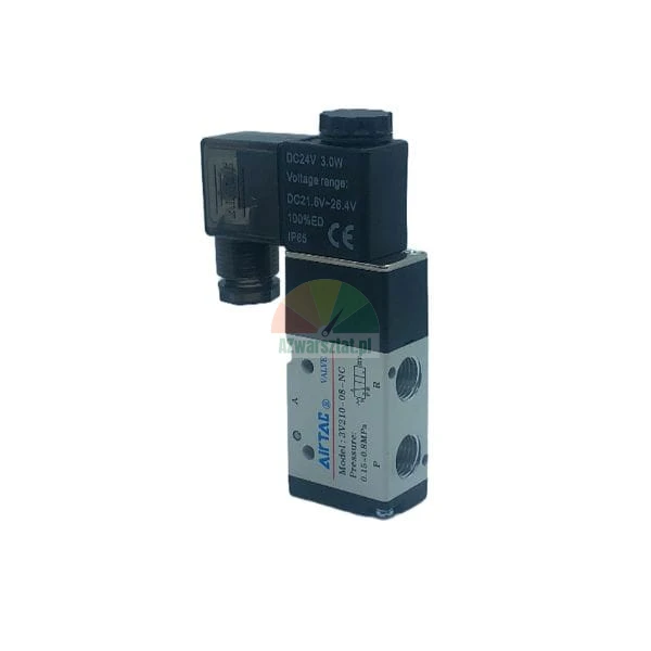 Airtac 3V210-08-NC pneumatisches Magnetventil, 3/2-Wege, normal geschlossen, 24V DC.