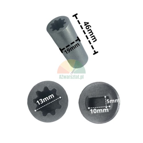 Motoradapter Kupplung aus Metall 46mm x 19mm