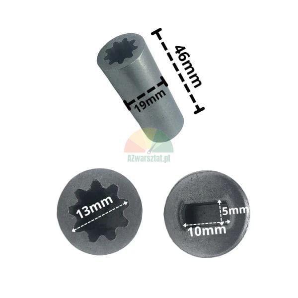 Motoradapter Kupplung aus Metall 46mm x 19mm