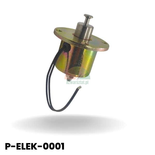 Hubmagnet DC24 mit Kabeln, Modell P-ELEK-0001, Metallgehäuse.