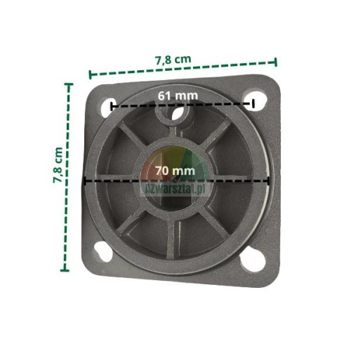 Montageflansch für Linearantrieb mit Auge 7,8x7,8 cm mit technischen Maßen