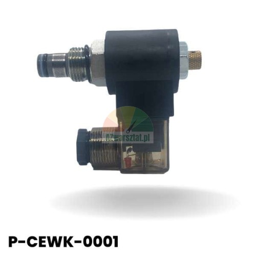 Magnetspule mit Senkventil 24 DC P-CEWK-0001, schwarzes Gehäuse und transparenter Stecker mit LED