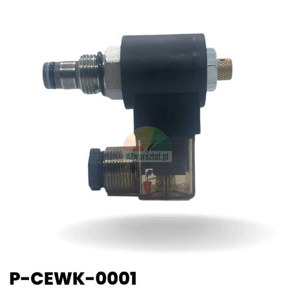 Magnetspule mit Senkventil 24 DC P-CEWK-0001, schwarzes Gehäuse und transparenter Stecker mit LED