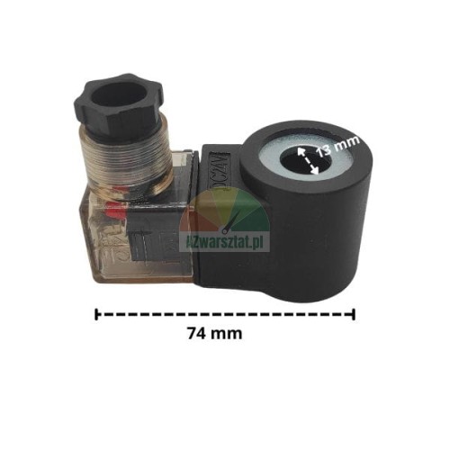 24V DC Magnetspule mit Senkventil, Abmessungen 74 mm und 13 mm