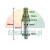 Mechanisches Metallbauteil mit Abmessungen: Gesamtlänge 86mm, Teillänge 33mm und Durchmesser 13mm, 19mm, 22mm.
