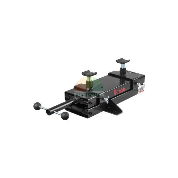 Schwarzer mechanischer Scherenheber mit zwei verstellbaren Stützen und Handkurbel von Redats.