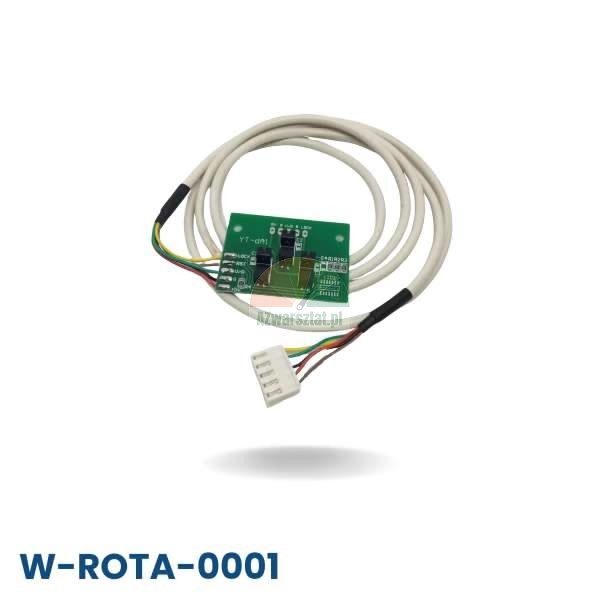 Grüne YT-dA1 Rotationsplatine mit weißem Kabel und Stecker, Modell W-ROTA-0001.