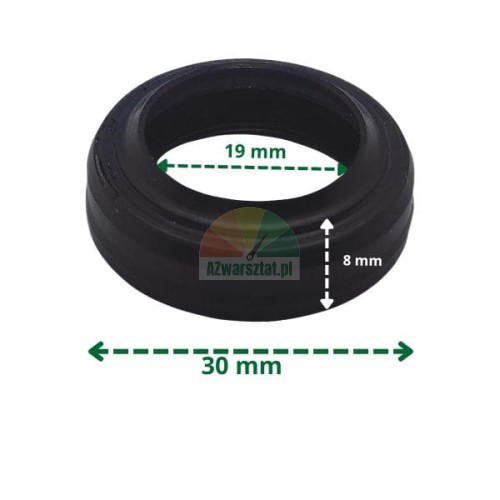 Schwarze V-Dichtung für Kolbenstange mit Maßen 19x30x8 mm