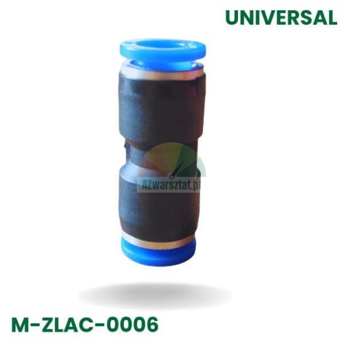 Gerade pneumatische Steckverbindung 8mm auf 8mm, schwarz mit blauen Löseringen