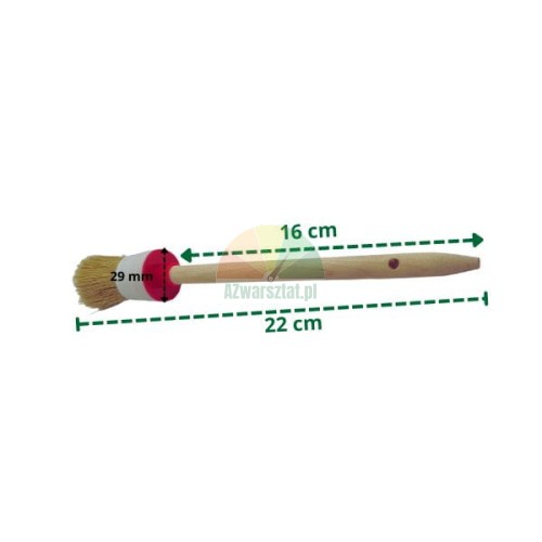 30mm Rundpinsel für Detailing mit Holzgriff und Maßangaben