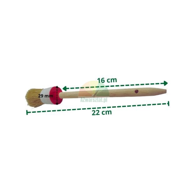 30mm Rundpinsel für Detailing mit Holzgriff und Maßangaben