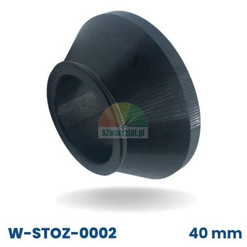 Schwarzer Zentrierkonus für Wuchtmaschinen 40mm, Bereich 5,2cm - 8cm, zweitkleinster, Modell W-STOZ-0002.