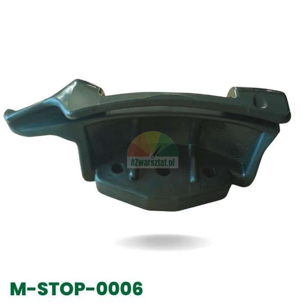 Schwarzer Montageschuh aus Kunststoff für Reifenmontiermaschine, Modell M-STOP-0006.