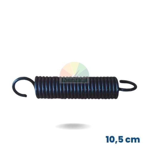 Schwarze Zugfeder 10,5 cm lang mit Haken an beiden Enden.