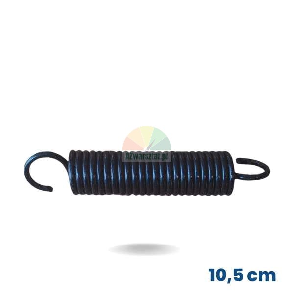 Schwarze Zugfeder 10,5 cm lang mit Haken an beiden Enden.