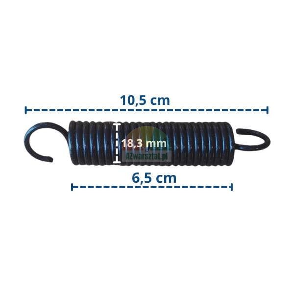 10,5 cm Zugfeder mit Maßen