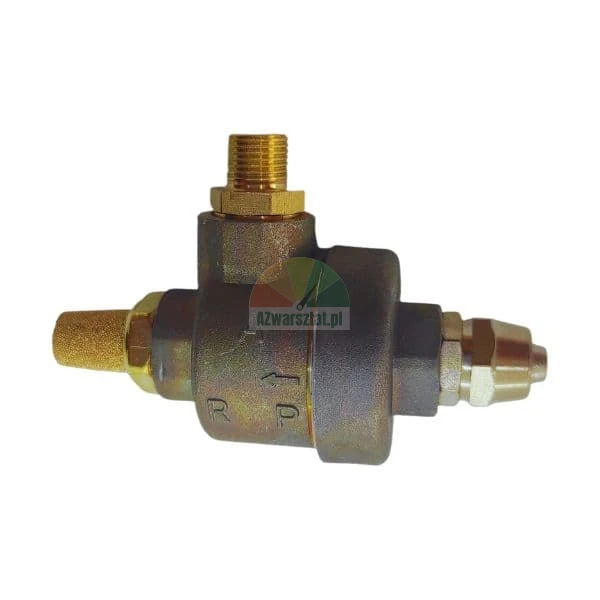 Industrielles Schnellentlüftungsventil aus Messing mit Schalldämpfer und Gewindeanschlüssen für pneumatische Systeme.