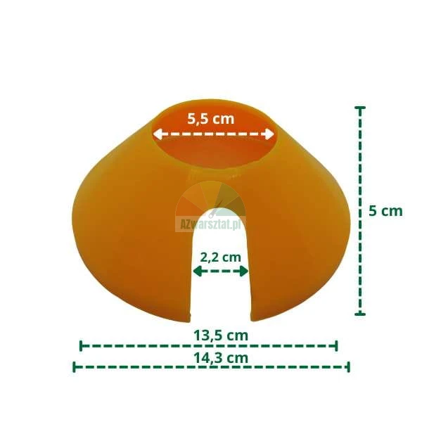 Orangefarbener Kunststoffkegel 135mm mit Maßen