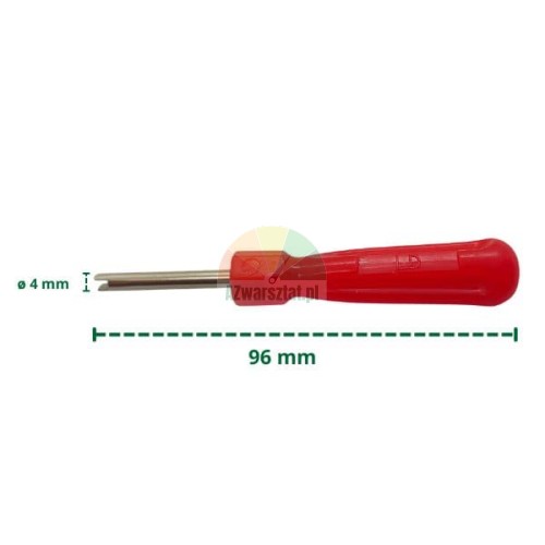 Ventilschlüssel mit rotem Griff, 96 mm Länge